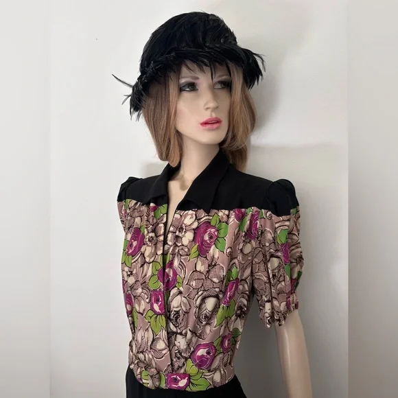 Romantic Classic 1940s Vintage Sexy VOLUP Large Cocktail Dress - Picture 11 of 13